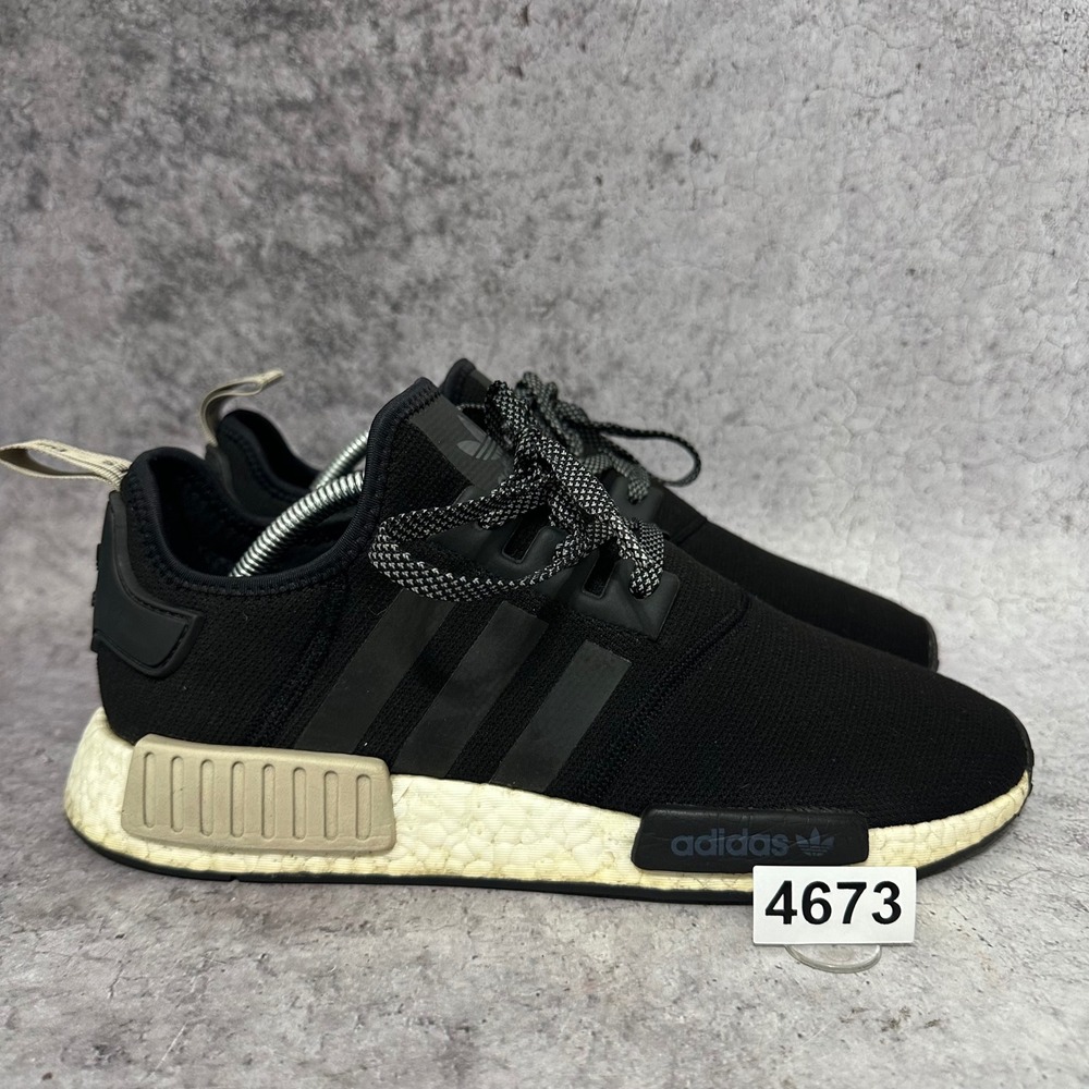 Adidas NMD R1 Sneakers Mens 10 Black Sand S76847 Boost Low Running Shoes